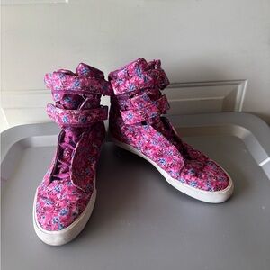 Supra pink Society II orchid flower high top sneakers size 8.5